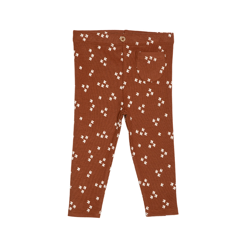 rise little earthling Pocket Leggings Andorra Birds 0-3m - Antique White Birds / 9-12m