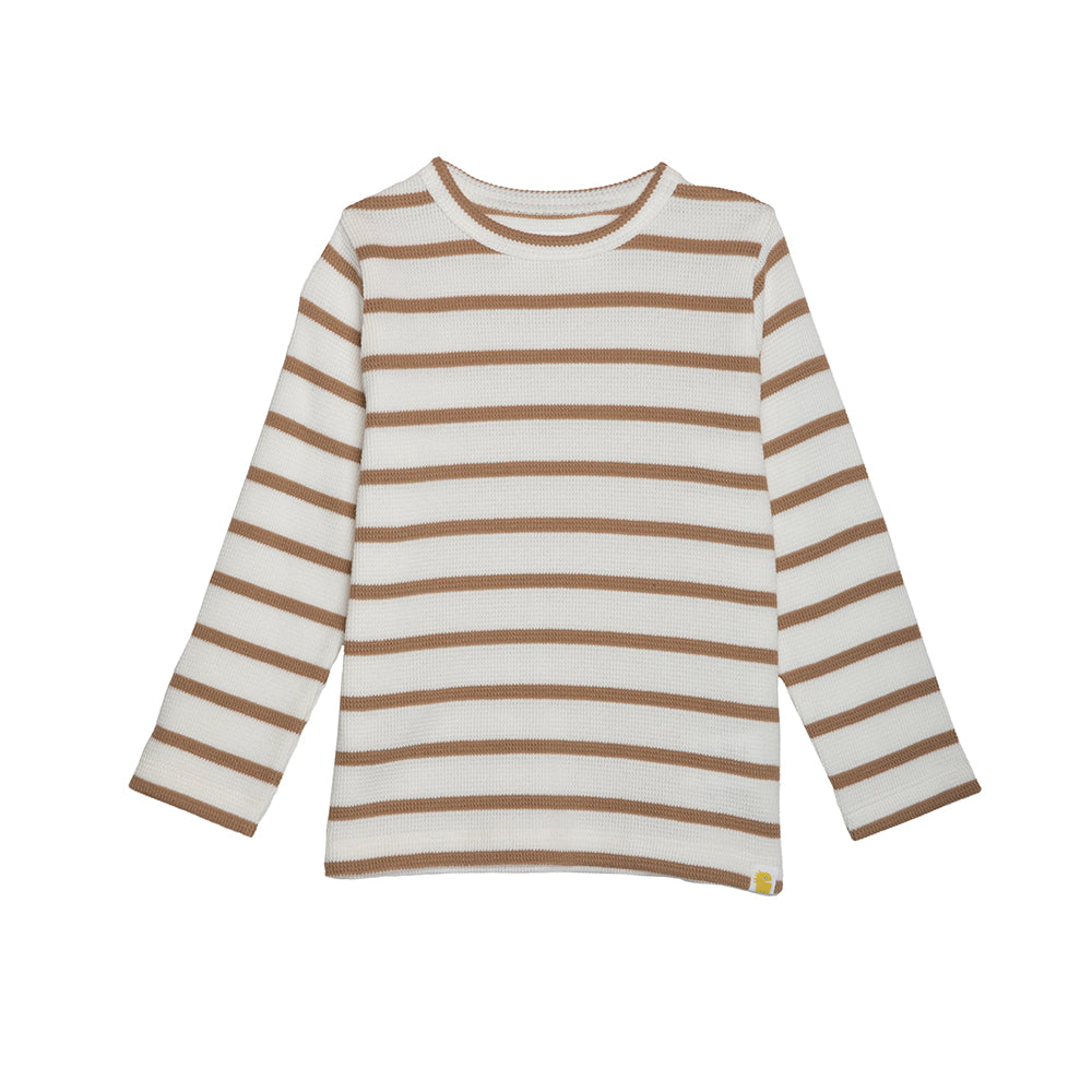 rise little earthling Long Sleeve Waffle T-Shirt - Tannin / 18-24m - Image 4