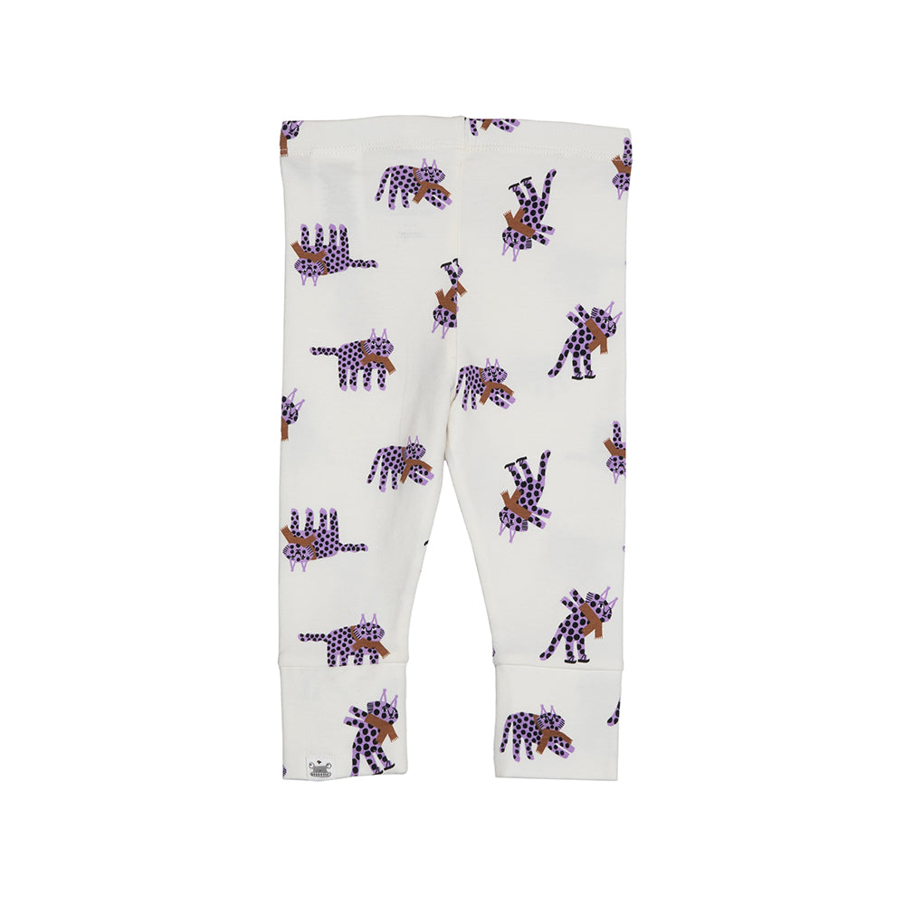 rise little earthling Cuffed Legging BGFKB07 - Antique White Leopard / 0-3m - Image 2