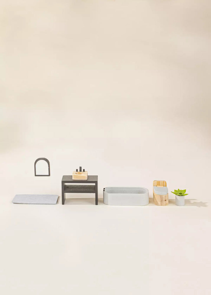 Coco Village Wooden Doll House Bathroom Furniture (6pcs) - Image 3