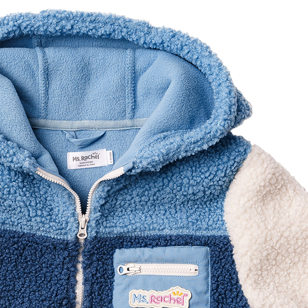 Ms. Rachel Fuzzy Colourblock Jacket - Blue Colourblock / 3-4y - Image 6