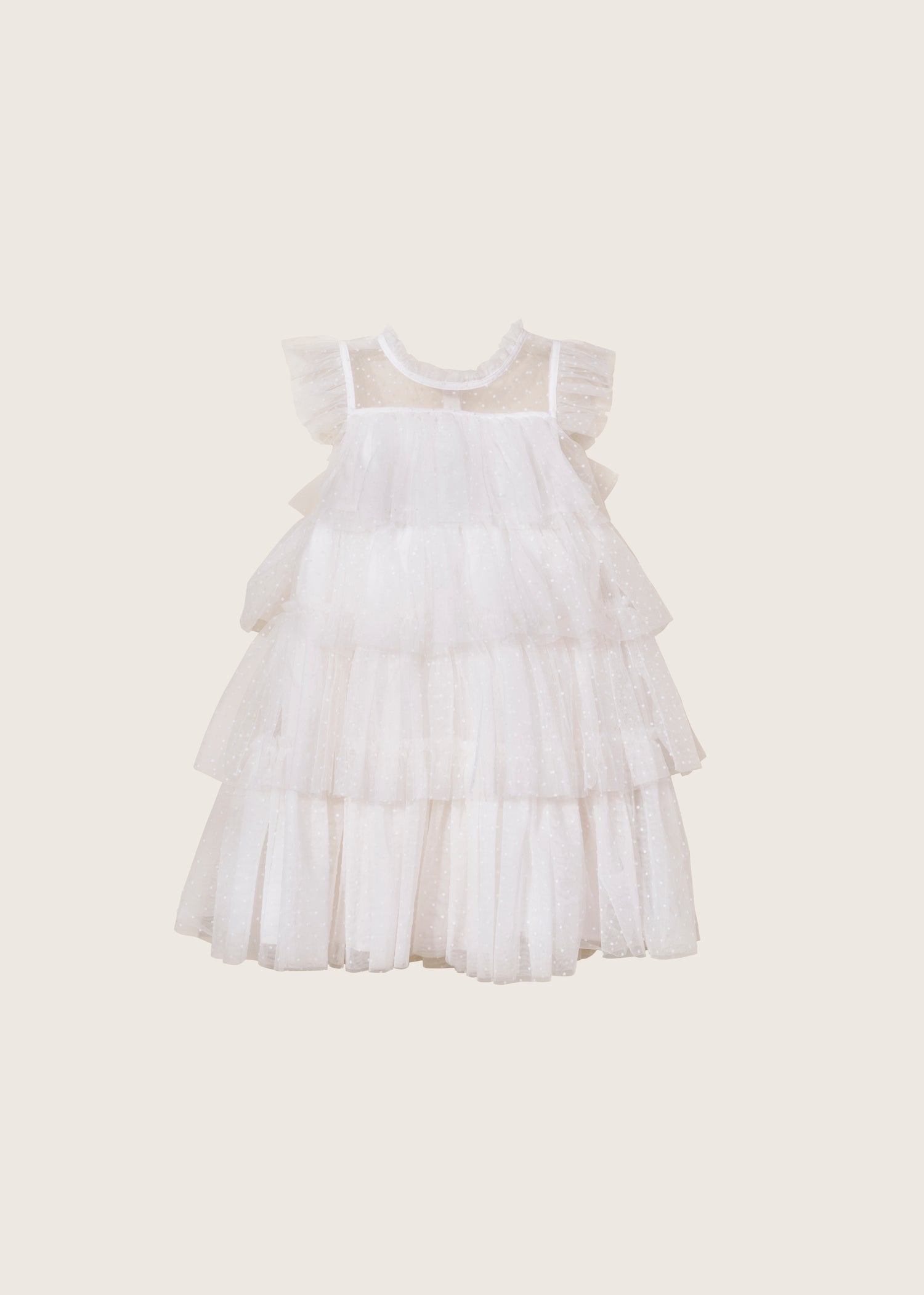 rise little earthling Tiered Dress TGHDR48 - White / 2-3y