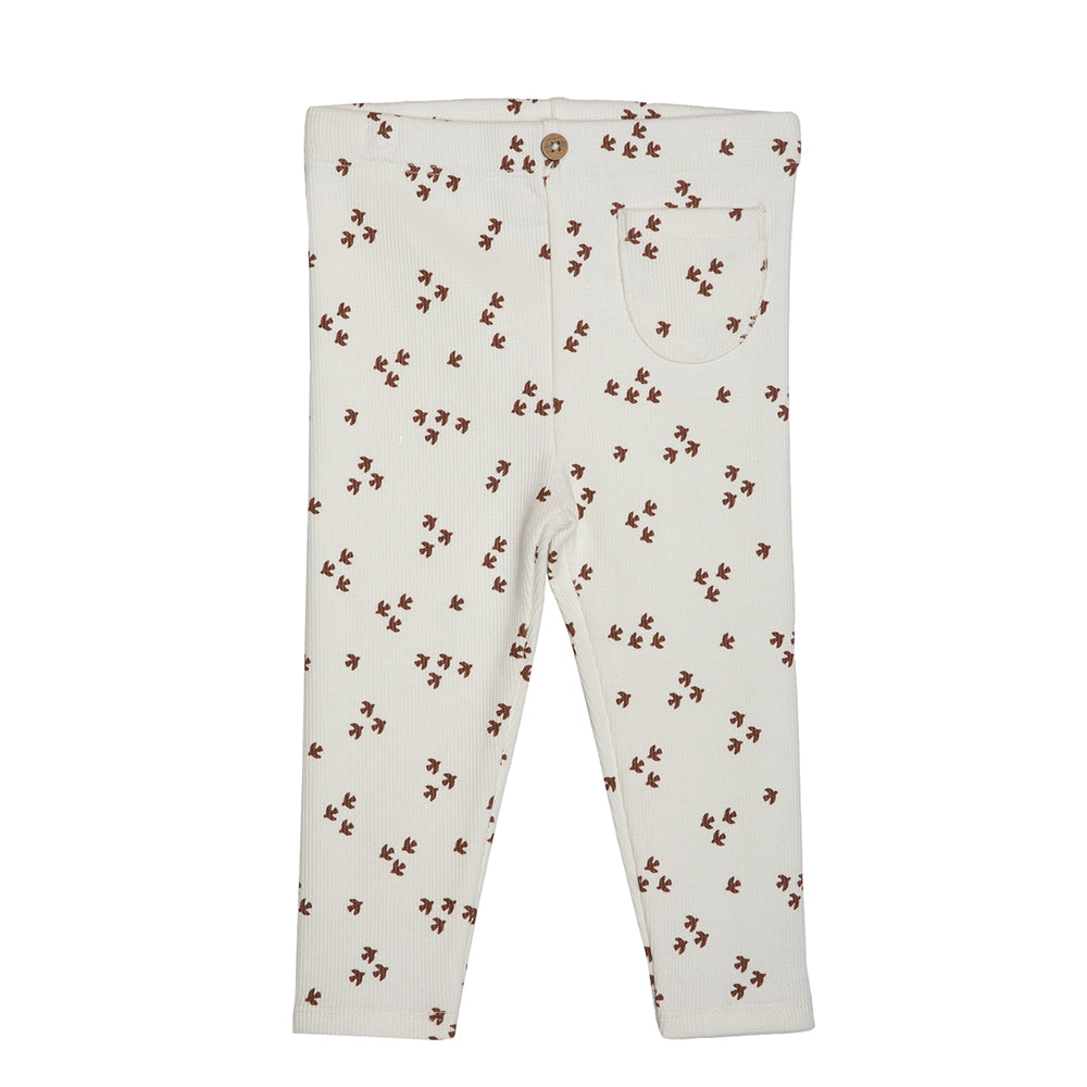 rise little earthling Pocket Leggings Andorra Birds 0-3m - Antique White Birds / 9-12m - Image 3