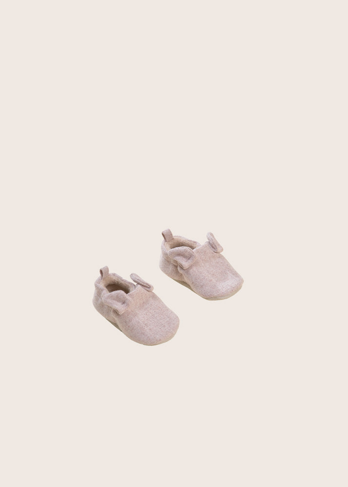 rise little earthling Slide Ons With Ears - Oatmeal / 18-24m