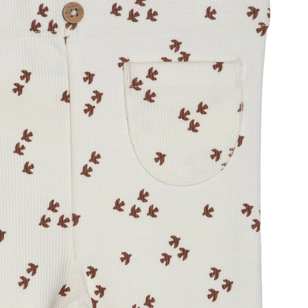 rise little earthling Pocket Leggings Andorra Birds 0-3m - Antique White Birds / 9-12m - Image 5
